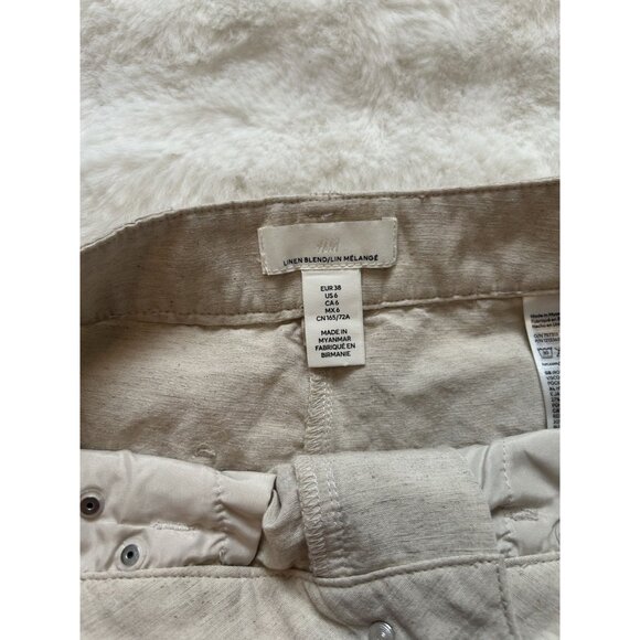 H&M Linen-Blend Midi Skirt Size 6 – Lightweight Breathable Summer Essential - Picture 5 of 13